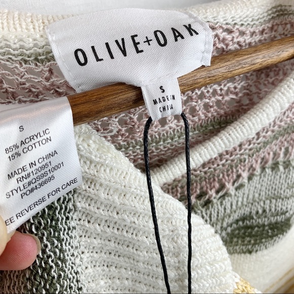 Olive + Oak NWT Striped Crocheted Lightweight Top - Picture 5 of 7